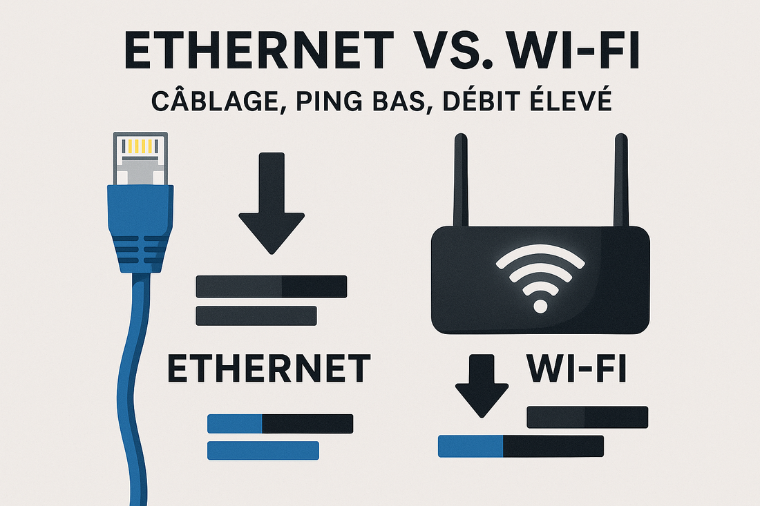 Ethernet vs. Wi-Fi : câblage, ping bas, débit élevé