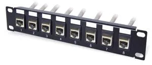 Panneau de brassage réseau 1U 10' Cat5E équipé 8 RJ45, noir – vue 2
