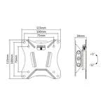 SUPPORT MURAL ECRAN PLAT 10'-30' MAX 25kg VESA maximum : 100x100mm / VESA minimum : 75x75mm – vue 4