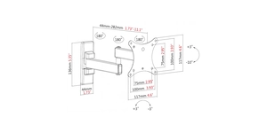 FIXATION MURALE 13-27' VESA maximum :100x100mm / VESA minimum :75x75mm – vue 4