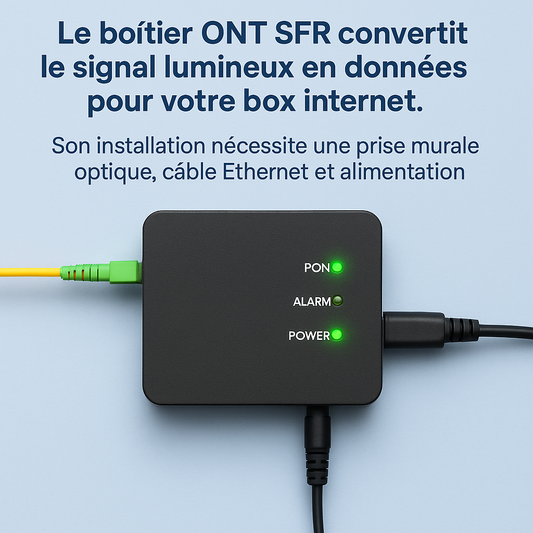 Boîtier ONT SFR + rallonge fibre : connexion idéale