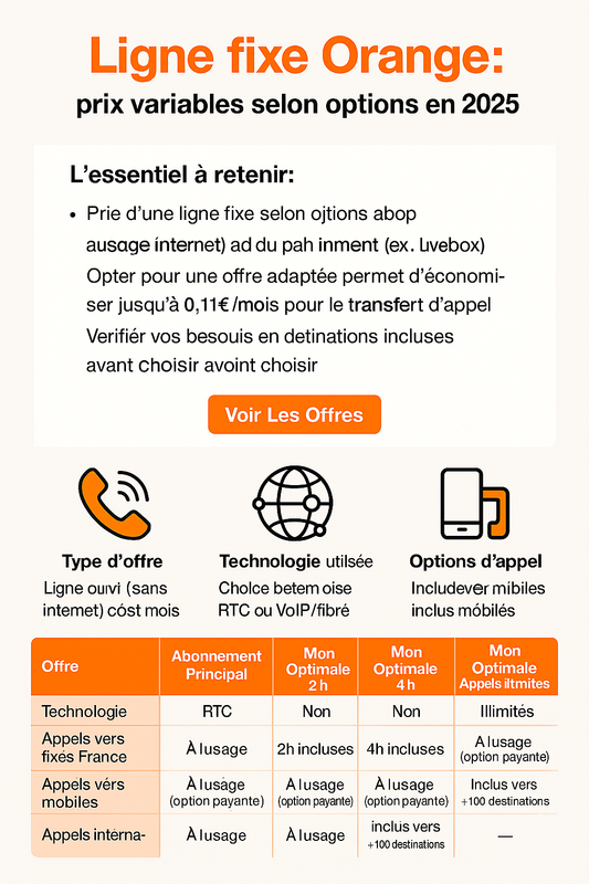 Ligne Fixe Orange Prix : Offres Mon Optimale vs Livebox 2025