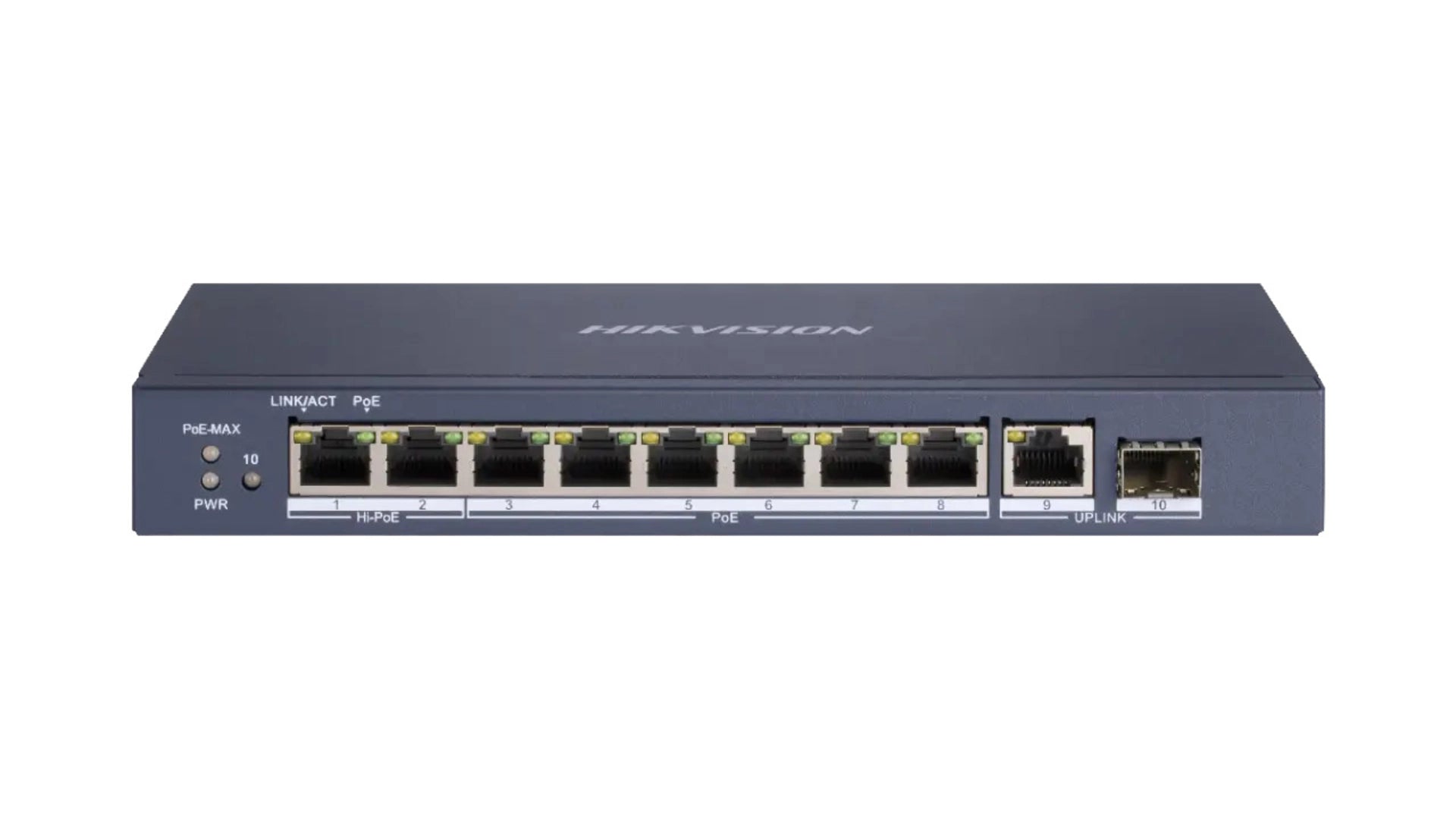DS-3E0510HP-E SWITCH L2 8 PORTS HI-POE BUDGET 110W/1 RJ45+1 SFP