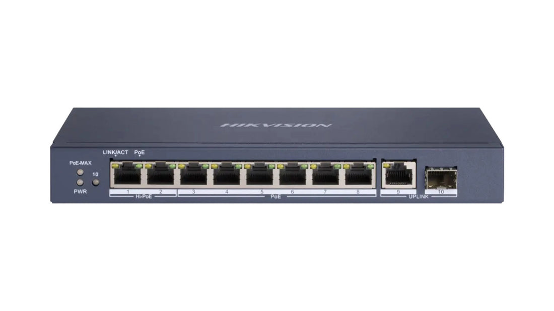 DS-3E0510HP-E SWITCH L2 8 PORTS HI-POE BUDGET 110W/1 RJ45+1 SFP