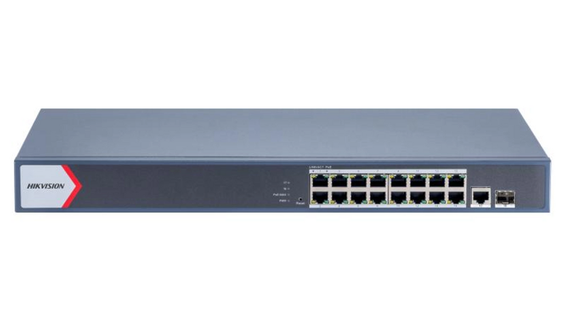 DS-3E1518P-EIV2 SWITCH L2 16 PORTS POE GIGABIT (230W) 1xRJ45 1xSFP