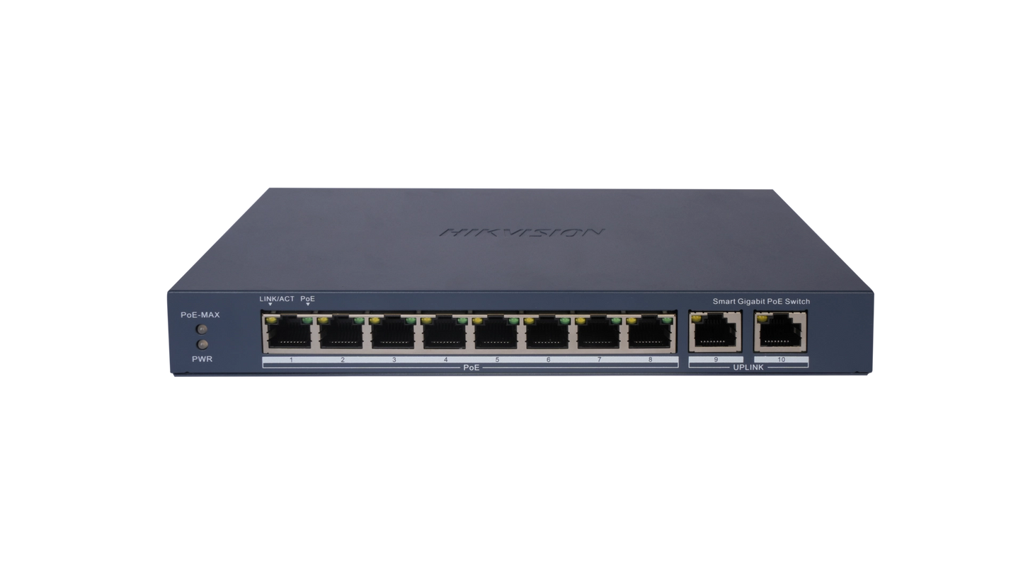 DS-3E1510P-EIV2 SWITCH L2 8 PORTS POE GIGABIT(110W) 2xRJ45 GIGABIT