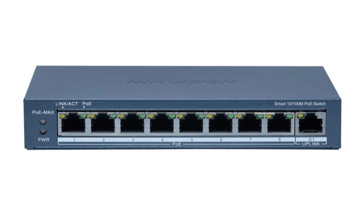 DS-3E1309P-EI(B) (SMART MANAGED) SWITCH L2 8 PORTS POE (110W) + 1 10/100 RJ45 300M