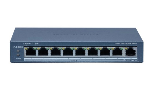 DS-3E1309P-EI(B) (SMART MANAGED) SWITCH L2 8 PORTS POE (110W) + 1 10/100 RJ45 300M