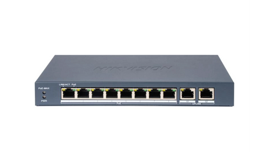 DS-3E1310P-EI(B) (SMART MANAGED) SWITCH L2 8 PORTS POE (110W) + 2 10/100 RJ45 300M