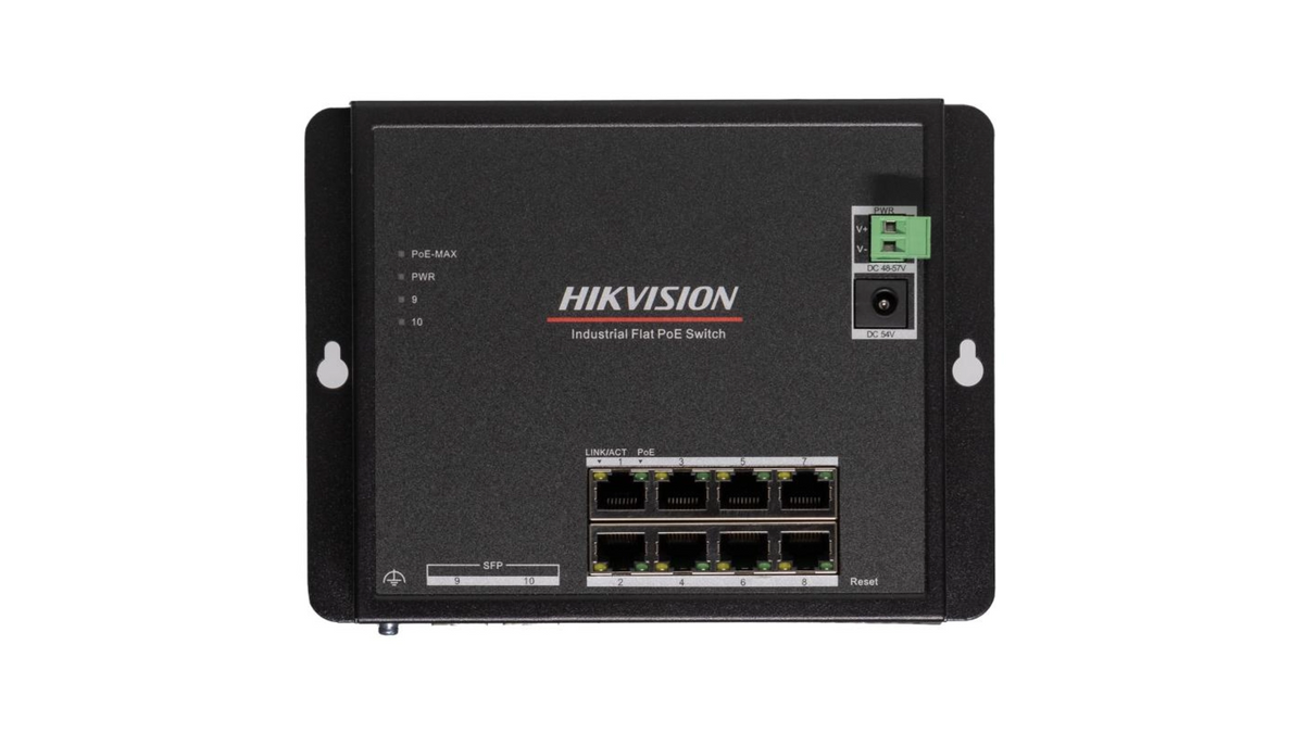 DS-3T1510P-SI-LFT NO POWER UNIT SWITCH INDUS 8 PORTS POE + 2 Gigabit SFP