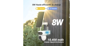 CS-HB90/SP-R100(4MP+4MP) BATTERIE CAMERA WIFI 2K EXT DOUBLE OBJECTIF + SOLAR PANEL – vue 3