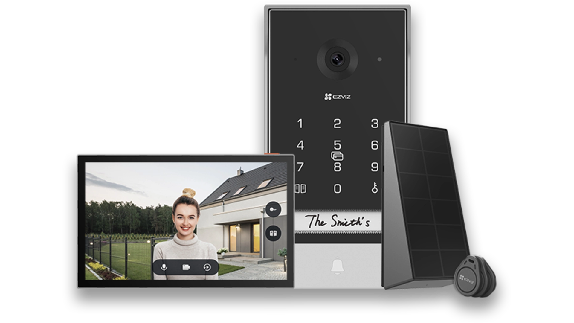 Interphone portier WIFI 2K sur batterie + solaire / écran 7'