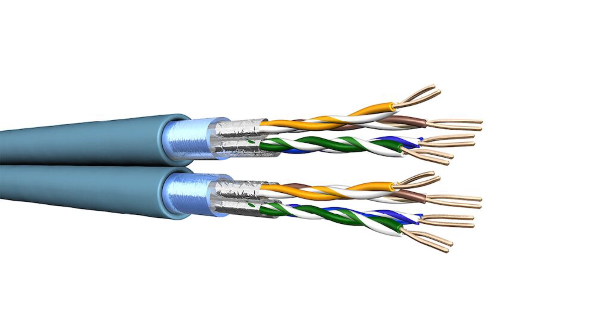CABLE Cat6A F/FTP 2x4P 500m CCA BLEU