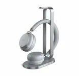 CASQUE BLUETOOTH TEAMS/UC USB-A GRIS CLAIR AVEC SOCLE DE CHARGEMENT – vue 2