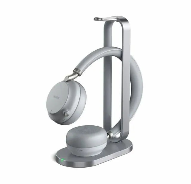 CASQUE BLUETOOTH TEAMS/UC USB-A GRIS CLAIR AVEC SOCLE DE CHARGEMENT
