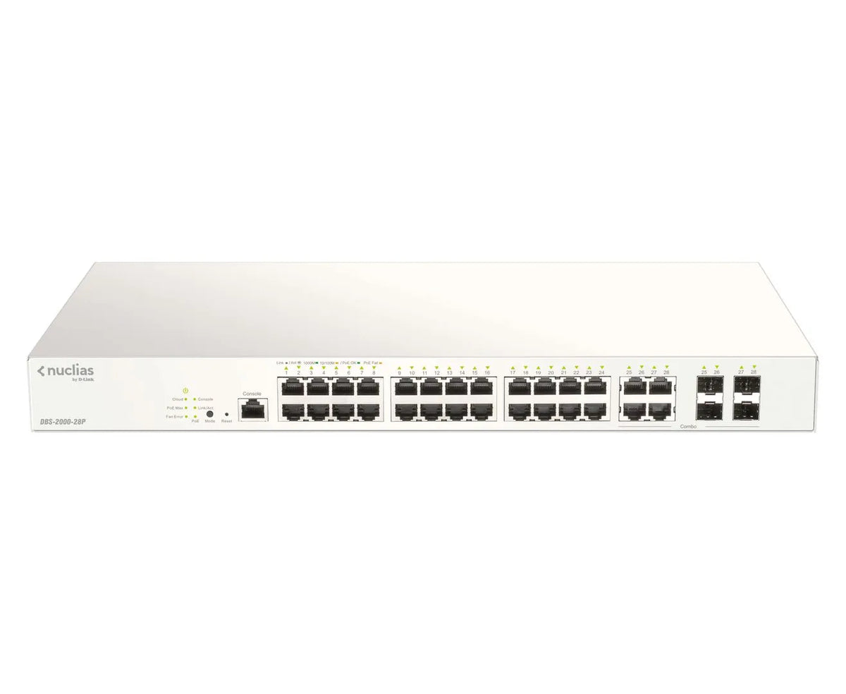 24 PORTS POE/POE+ +4 COMBO GE/SFP BUDGET POE 370w 1 AN DE LICENCE OFFERT NUCLIAS CLOUD