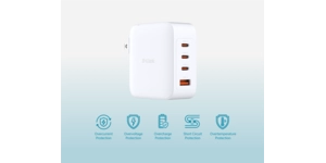 Chargeur GaN 100W - 3 ports USB-C 1 port USB-A Charge simultanee de 3 equipements - Charge rapide – vue 3