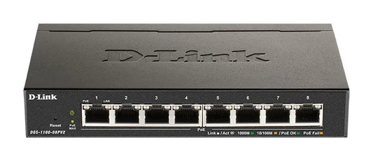 COMMUTATEUR 8 PORTS POE GIGA SMART 64W POUR 8 PORTS/802.1Q VLAN- 802.1p QoS- IGMP
