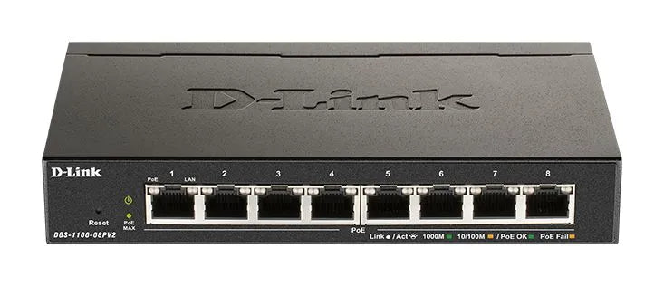 COMMUTATEUR 8 PORTS POE GIGA SMART 64W POUR 8 PORTS/802.1Q VLAN- 802.1p QoS- IGMP