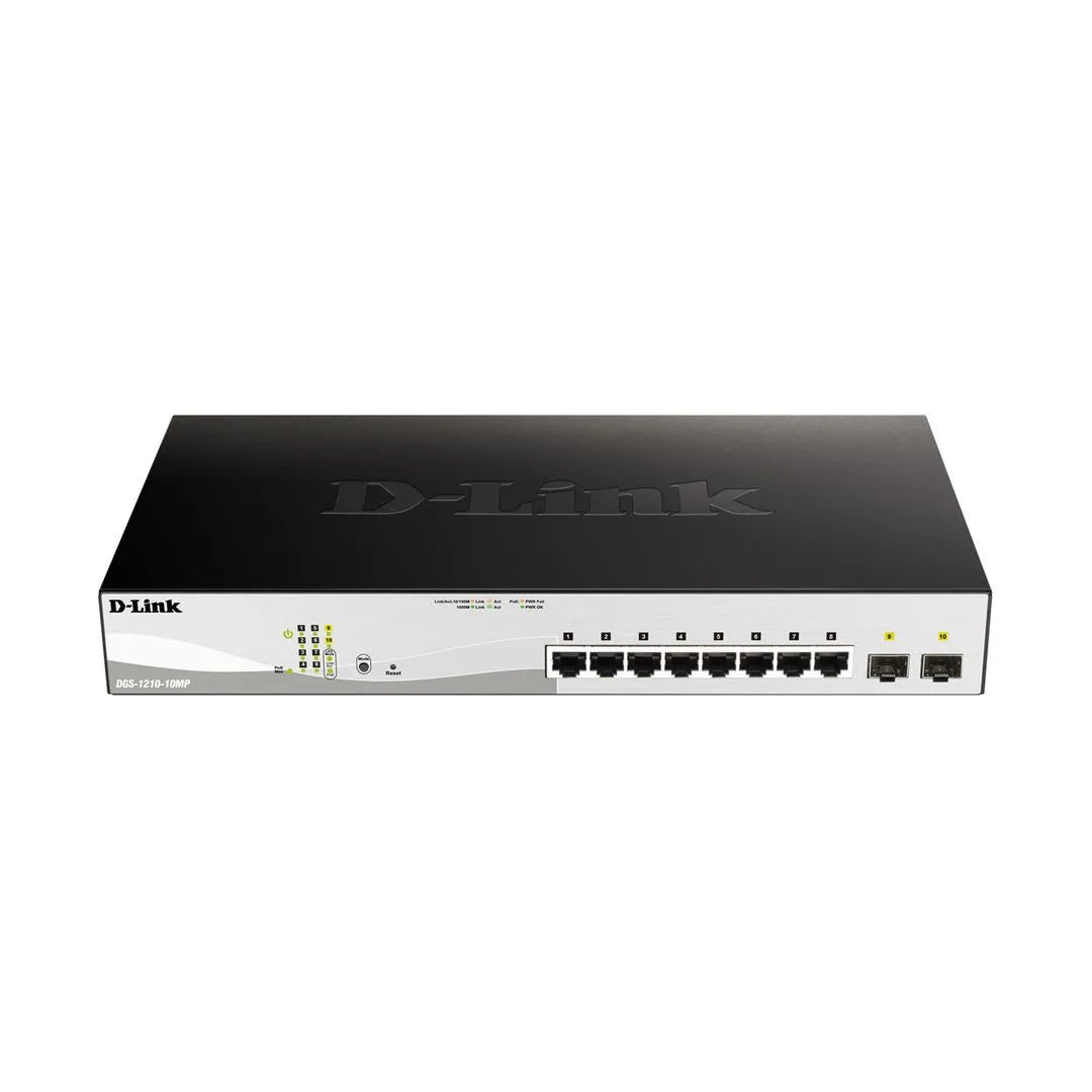 SWITCH 8PORTS GIGA POE/POE+ 130w + 2 PORTS SFP
