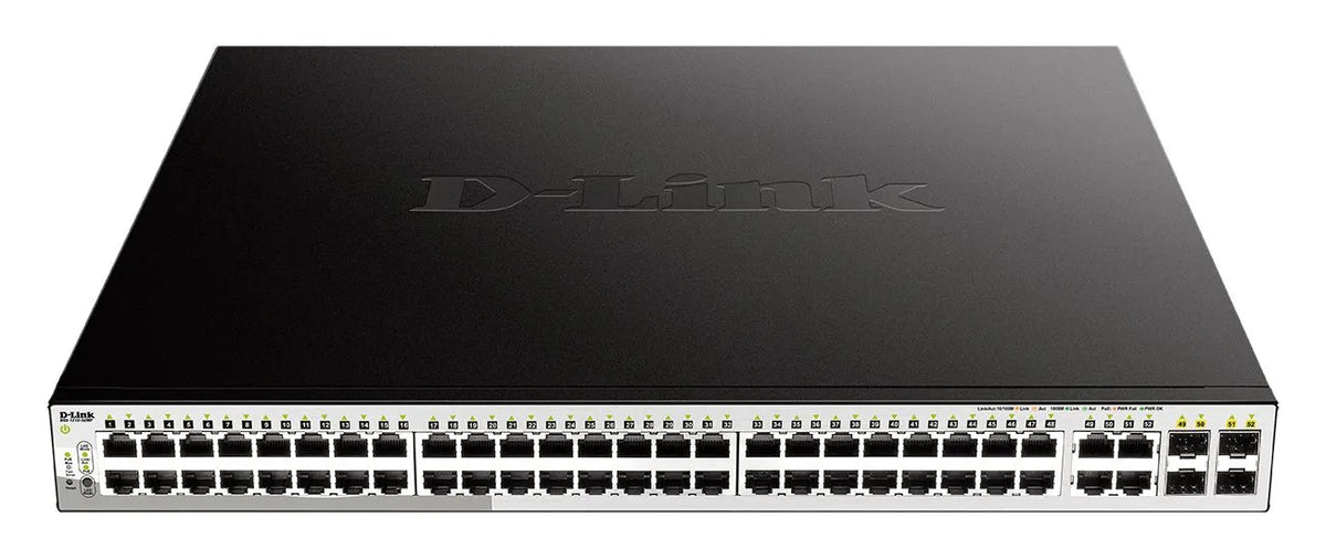 SWITCH 48 PORTS POE + 4 SFP 10/100/1000 1-8 802.3at 30W 9-48 802.3af 15,4W GLOBAL 370W