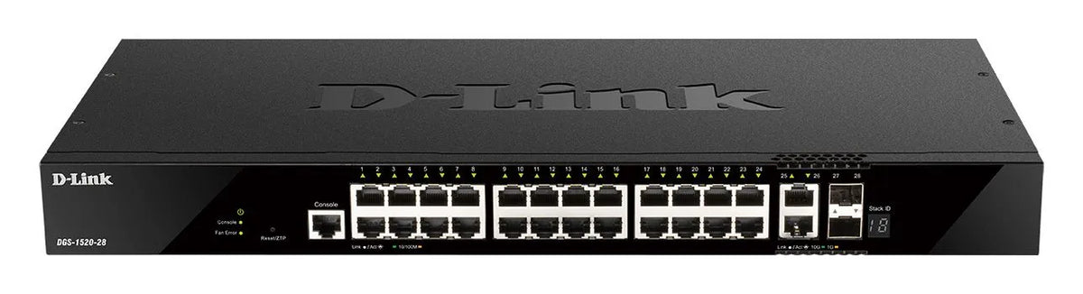 SWITCH L3 24 PORTS GIGA & 2*10Gbe & 2*10G SFP+ STACK PHYSIQUE 8 UNITES