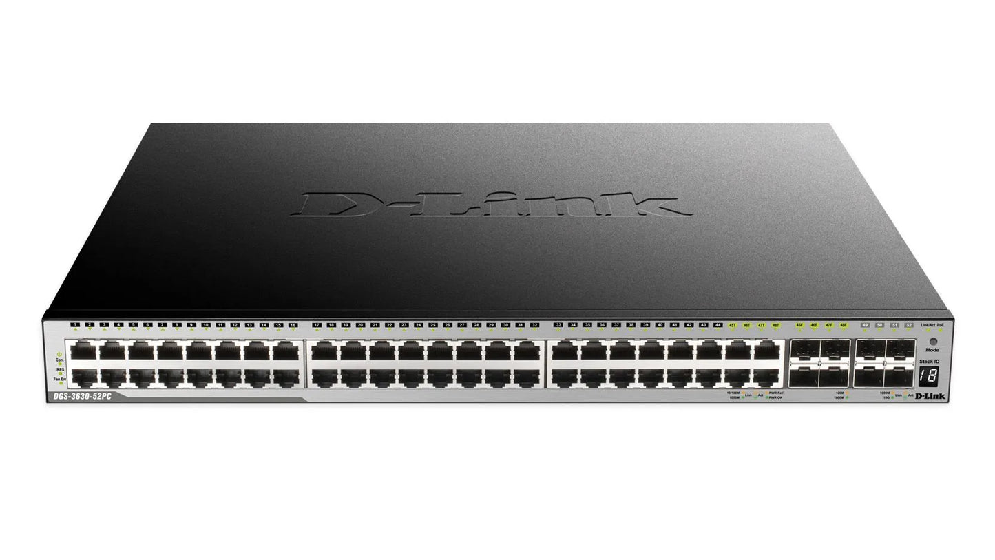 SWITCH 48P GE POE/POE+ DONT 4 COMBO 1000Base-T/SFP & 4 PORTS 10GE SFP+ BUDGET POE 370w