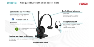 Casque téléphonique micro casque monaural bluetooth – vue 4