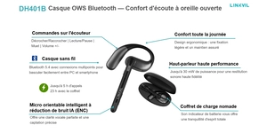 Casque téléphonique micro casque oreillette bluetooth – vue 5