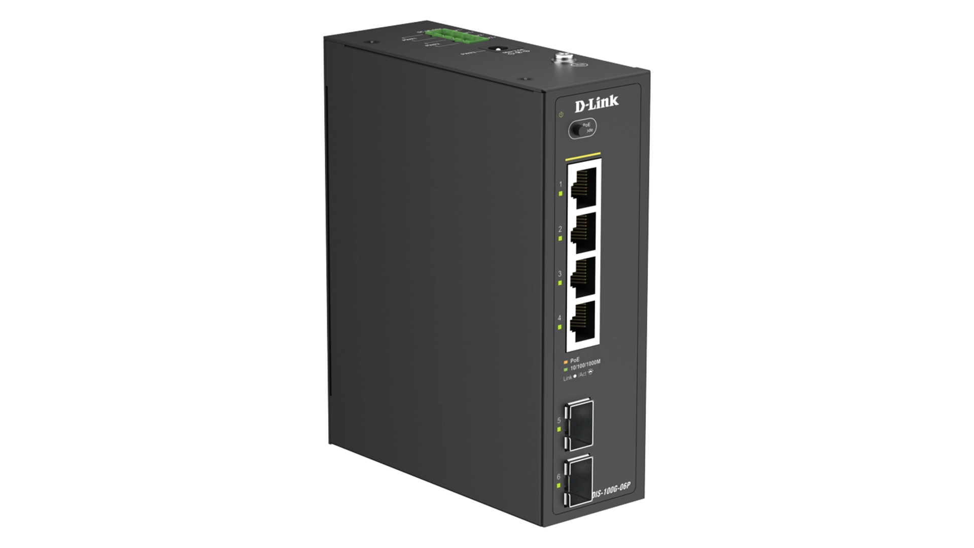 SWITCH INDUSTRIEL 4 PORTS GIGA POE+ BUDGET 120W 2 ports SFP - Format Rail-DIN - TEMP -40 a 75