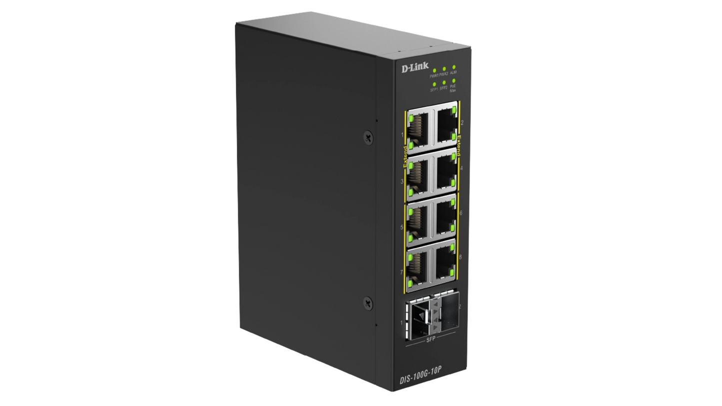 SWITCH INDUSTRIEL 8 PORTS GIGA POE+ BUDGET 240W 2 ports SFP - Format Rail-DIN - TEMP -40 a 75