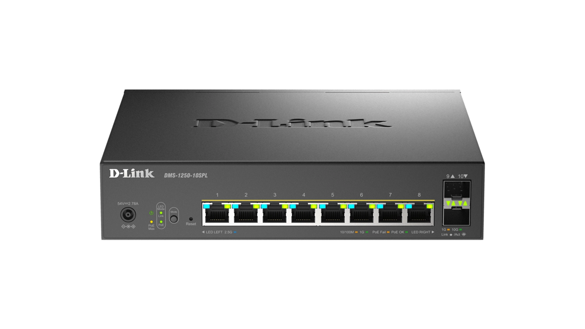 SWITCH 8P MGB POE 2 PORTS SFP+ 120W 8 ports 2,5 GbE PoE (1-2/60W - 3-8/30W)