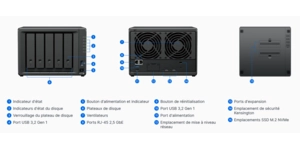 Solution de stockage réseau NAS serveur NAS 5 baies 8Go RAM DDR4 – vue 4