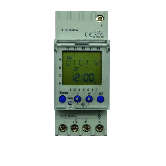 Relais électrique horloge hebd. rail din DC 2CI