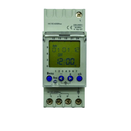 Relais électrique horloge hebd. rail din AC 2CI