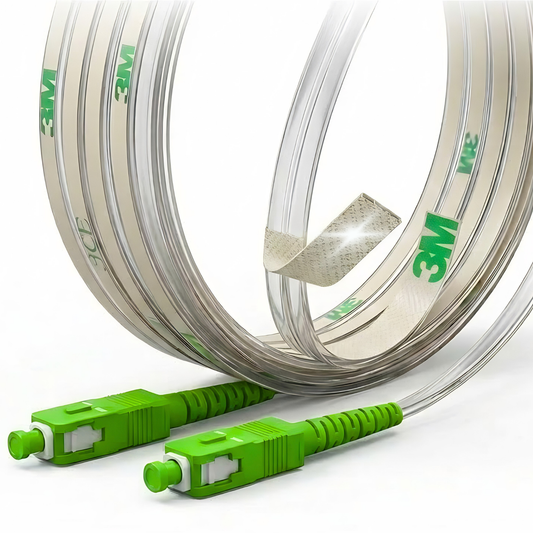 Câble Fibre Optique Invisible & Autocollant - SC-APC / SC-APC ou SC-APC / SC-UPC (Jarretière Optique pour Box Orange / Bouygues / SFR ou Free)