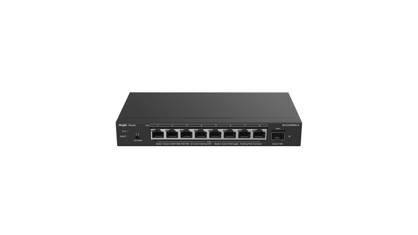 Switch 2.5G PoE+ Reyee ES209MG-P – 8 ports + uplink SFP+ 10G