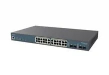 SWITCH POE 24xGbE + 4xSFP L2 410W Switch 24-port GbE PoE.af/at(+) 410W 4xSFP L2 19' – vue 3