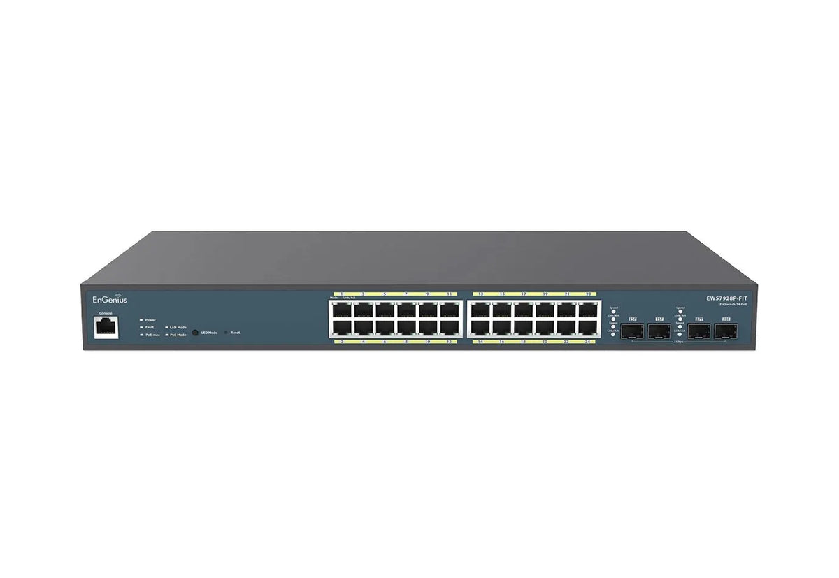 SWITCH POE 24xGbE + 4xSFP L2 185W Switch 24-port GbE PoE.af/at(+) 185W 4xSFP L2 19'