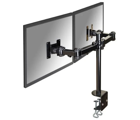 SUPPORT BUREAU PINCE POUR 2 ECRANS 10 a 27' VESA maximum : 100x100mm / VESA minimum : 75x75mm