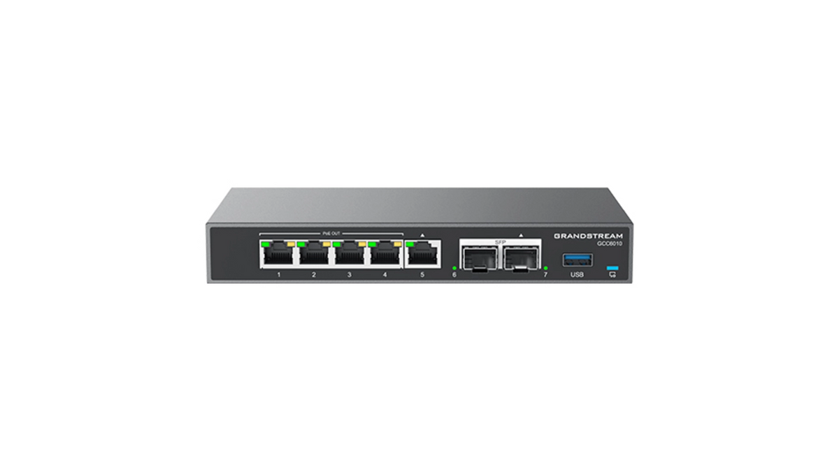 ROUTEUR 2.5Gb/s, SWITCH 2xSFP 5xGbE 4x PORTS POE FIREWALL, IPBX 200 users 24 appels simultanes