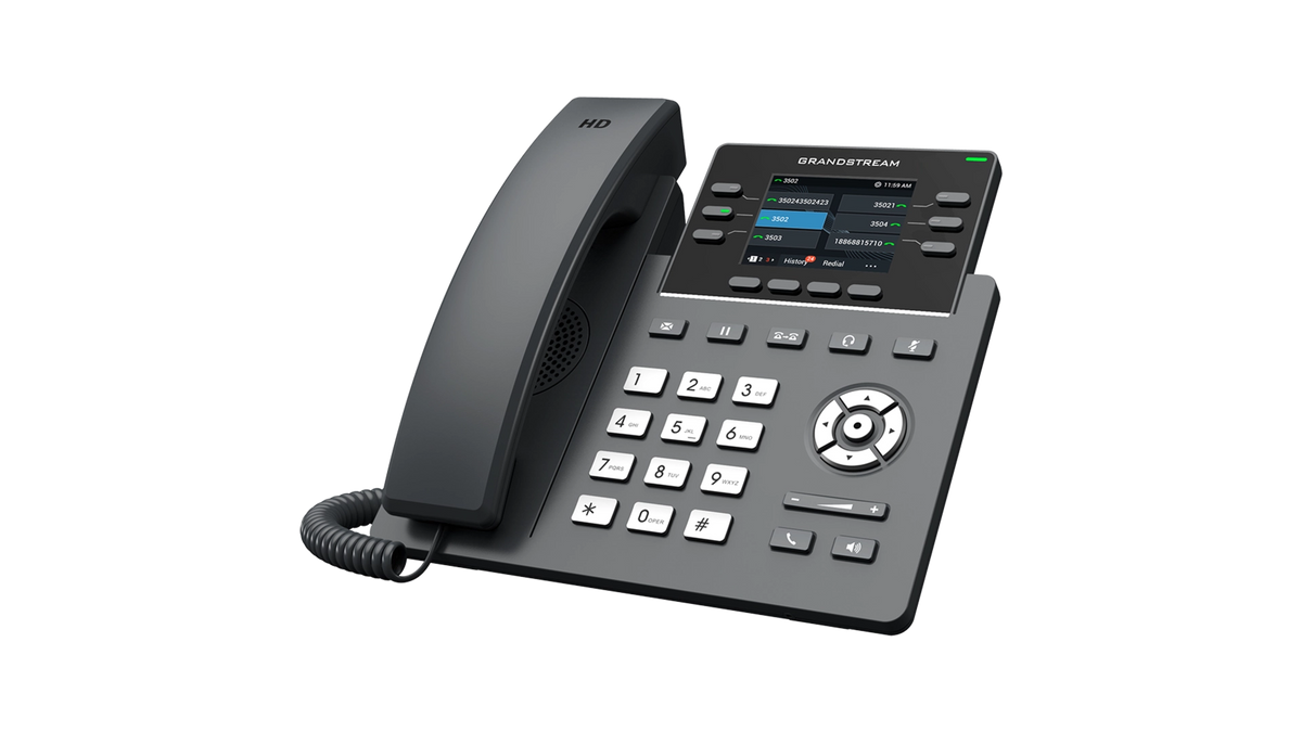 Téléphone IP 2 ports GbE PoE / Écran lcd 2,4' / 6 Lignes