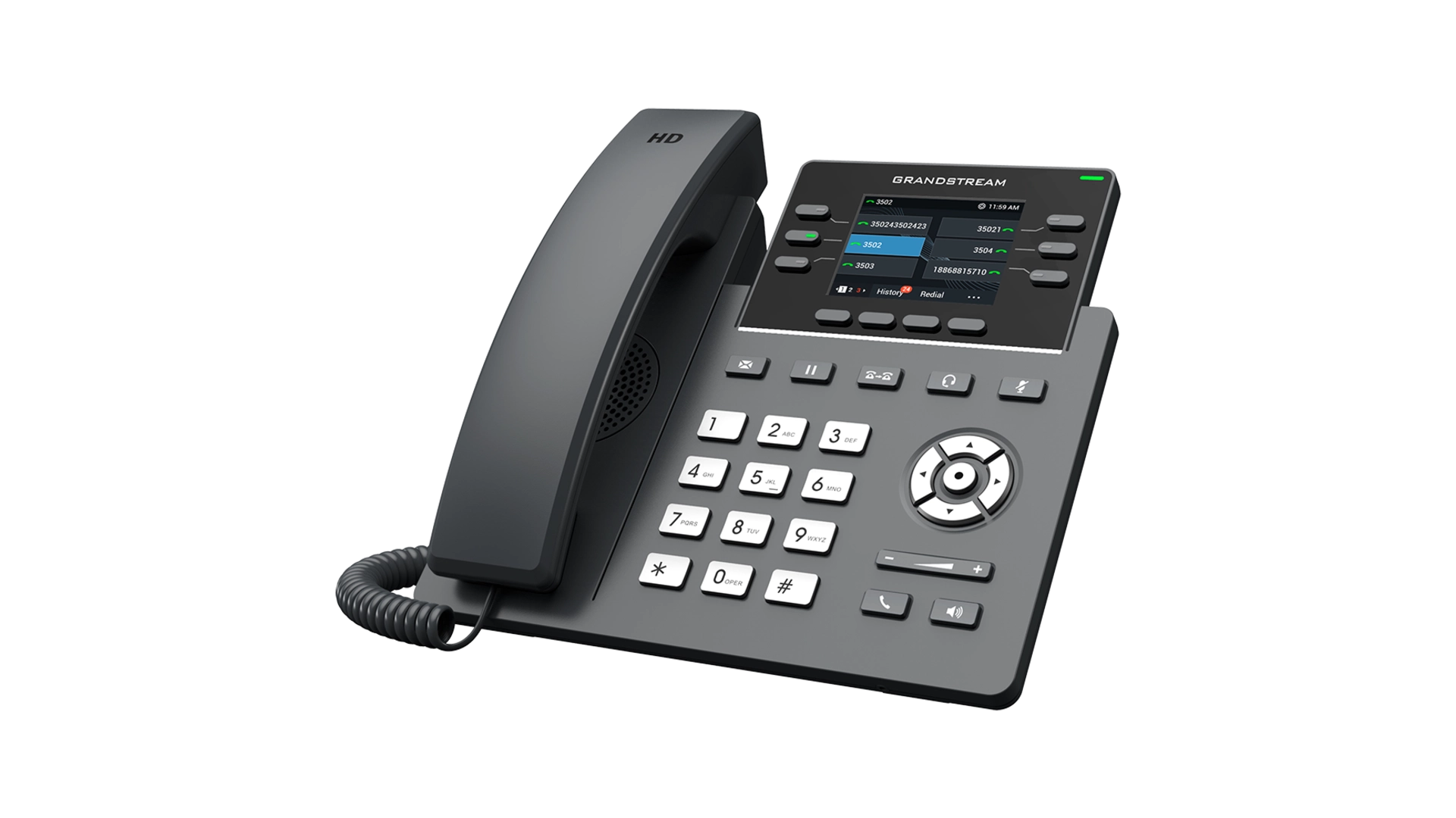 Téléphone IP 2 ports GbE PoE / Écran lcd 2,4' / 6 Lignes