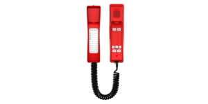 Téléphone IP 4 touches programmables mural et bureau rouge – vue 2
