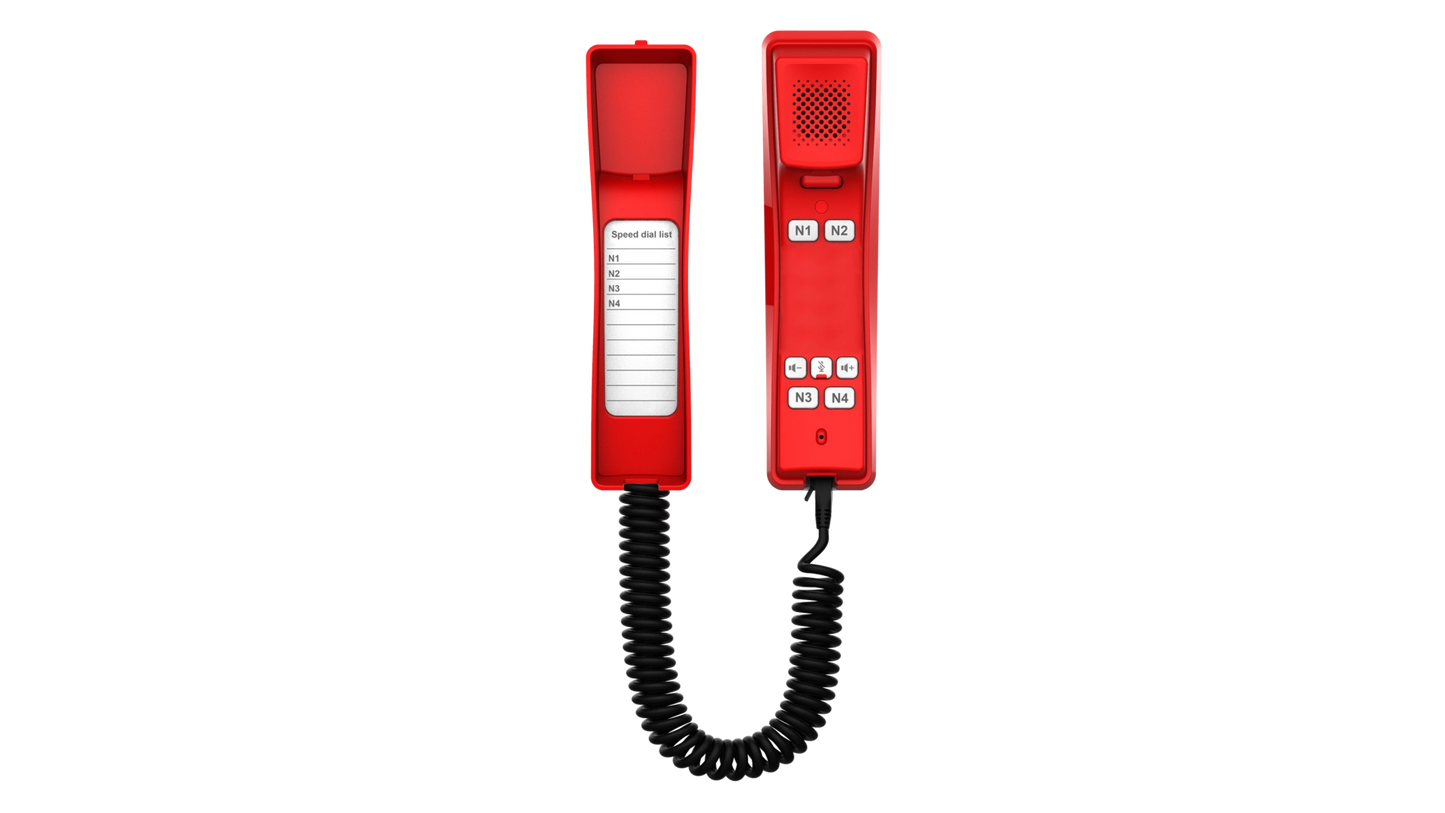 Téléphone IP 4 touches programmables mural et bureau rouge