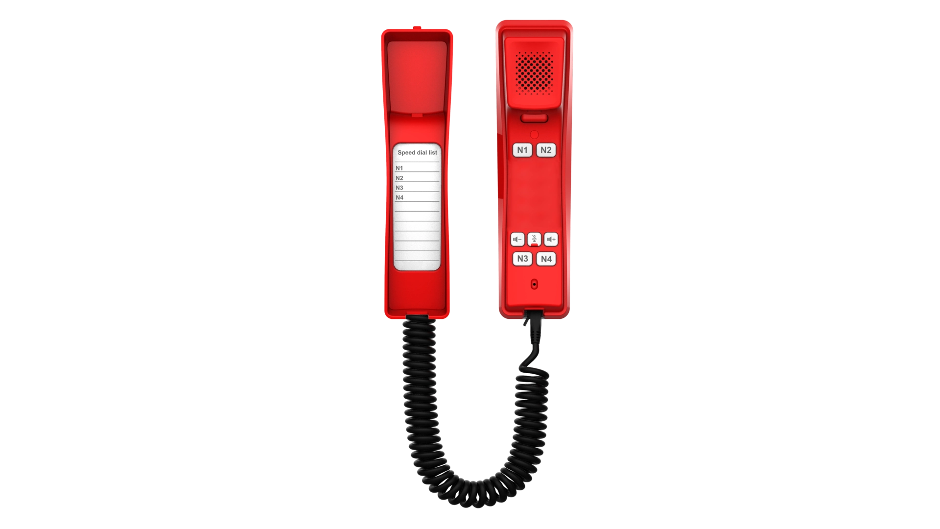 Téléphone IP 4 touches programmables mural et bureau rouge
