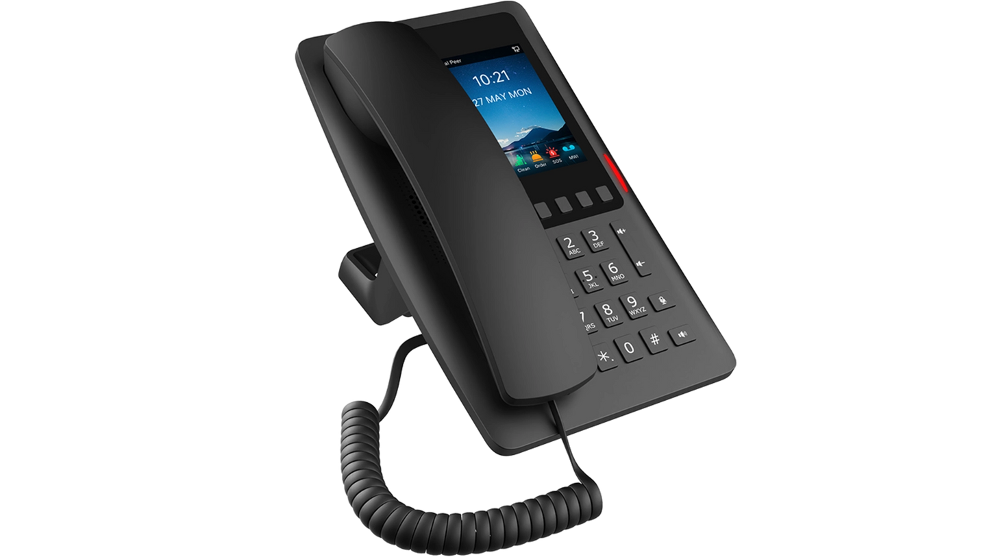 Téléphone IP noir hotel 2 comptes, blanc