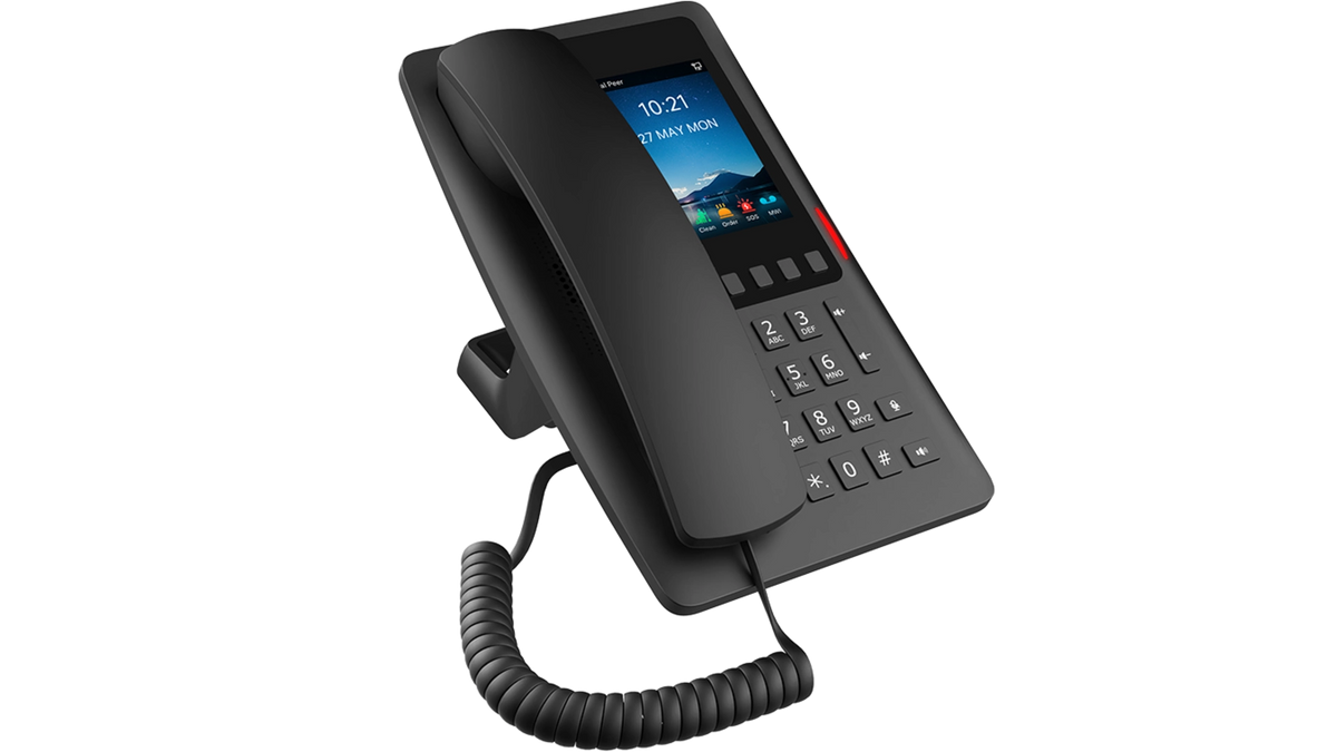 Téléphone IP noir hotel 2 comptes, blanc