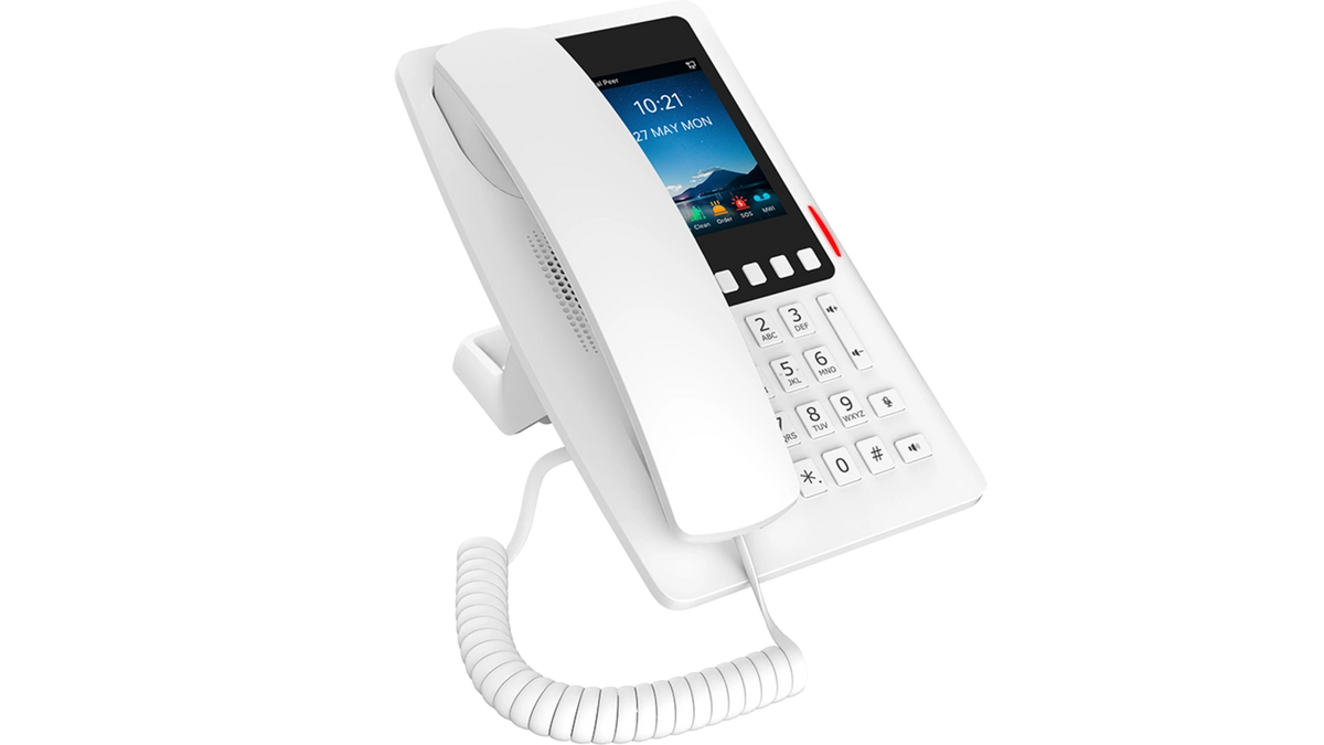 TELEPHONE IP BLANC HOTEL 2 COMPTES SIP WIFI Ecran couleur 3,5' Antibacterien