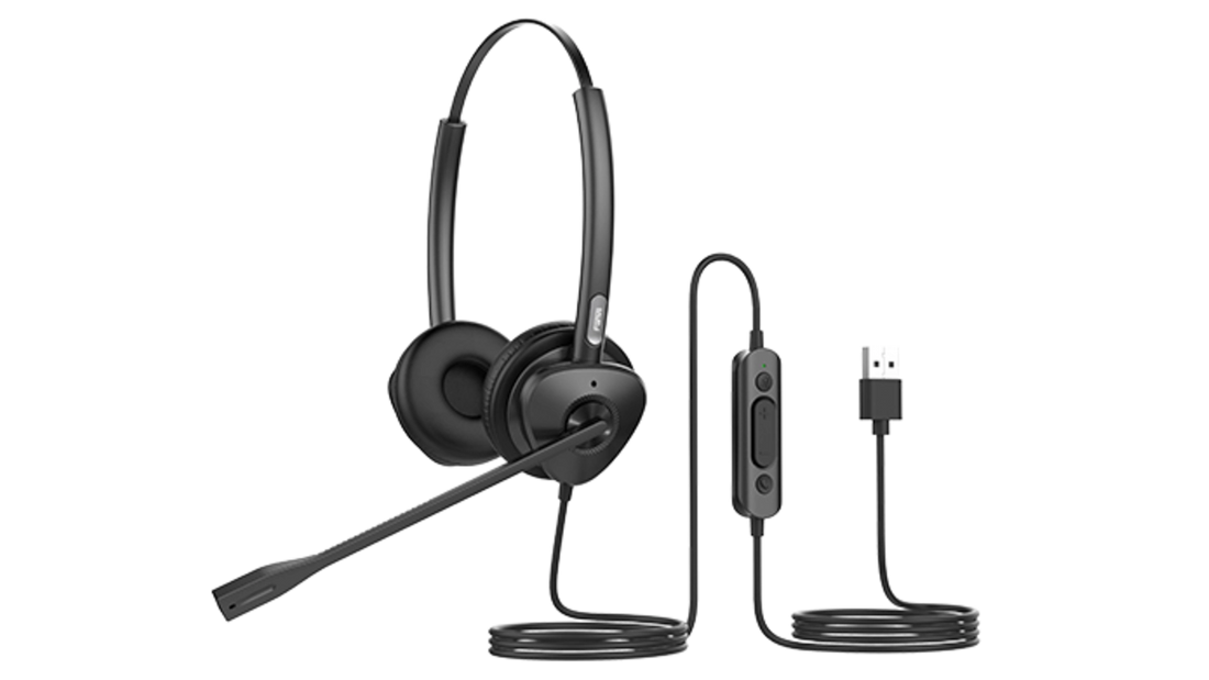 Casque téléphonique micro casque filaire stereo USB